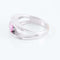 Bague 56.5 Bague solitaire double corps en or blanc 18 ct saphir rose et diamants 58 Facettes HS2436