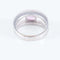 Bague 56.5 Bague solitaire double corps en or blanc 18 ct saphir rose et diamants 58 Facettes HS2436