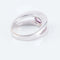 Bague 56.5 Bague solitaire double corps en or blanc 18 ct saphir rose et diamants 58 Facettes HS2436