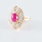 Bague 46 Bague style jupe en or jaune 18 ct, rubis cabochon et diamants 58 Facettes HS20852