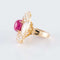 Bague 46 Bague style jupe en or jaune 18 ct, rubis cabochon et diamants 58 Facettes HS20852