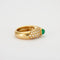 Bague 53 Bague jonc en or jaune avec émeraude cabochon et diamants 58 Facettes HS21156