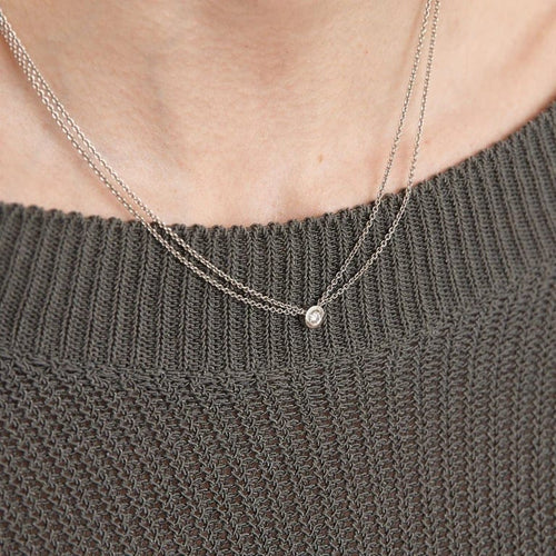Collier Collier en or gris 18K pavé de diamants 58 Facettes HS20354
