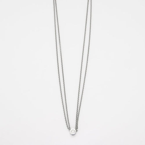 Collier Collier en or gris 18K pavé de diamants 58 Facettes HS20354