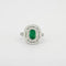 Bague 51.5 Bague en or blanc 18K à émeraude et diamants 58 Facettes ES613EM/4