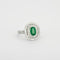 Bague 51.5 Bague en or blanc 18K à émeraude et diamants 58 Facettes ES613EM/4