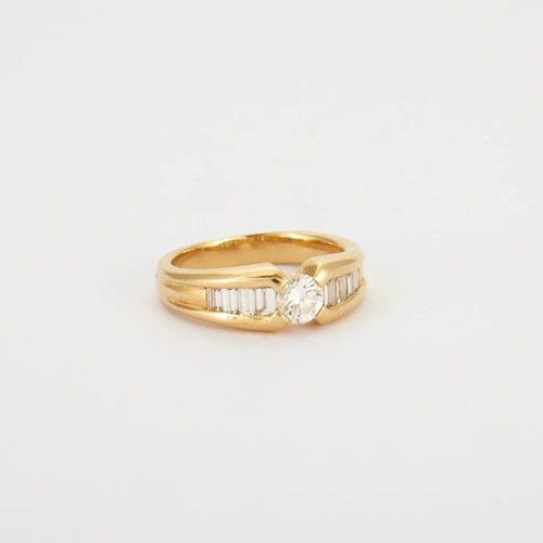 Bague 54 Bague en or jaune 18K avec diamants 1,0 ct 58 Facettes HS22164