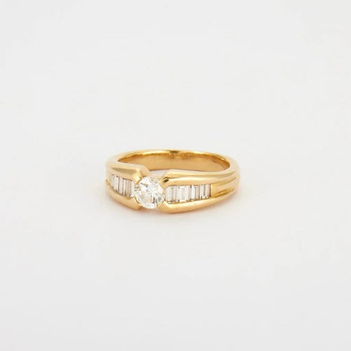 Bague 54 Bague en or jaune 18K avec diamants 1,0 ct 58 Facettes HS22164