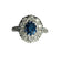 Bague 57 Bague Pompadour saphir et diamants en or blanc 18 carats 58 Facettes