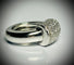 Bague 52 Bague pavée de diamants en or blanc 18 carats 58 Facettes F5LP26