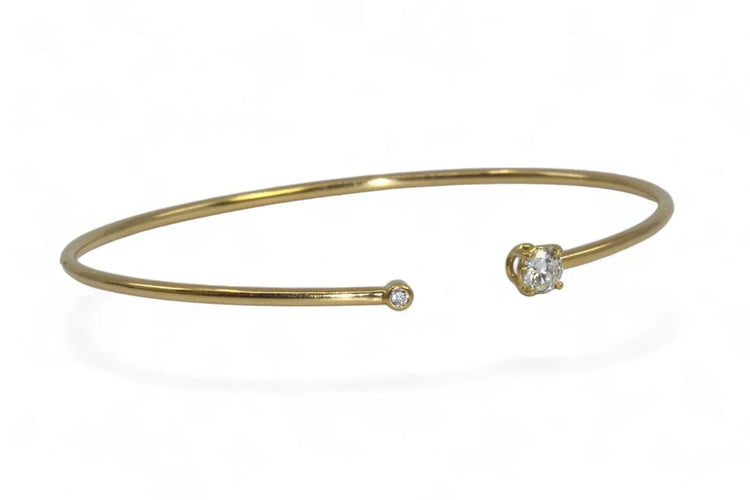 Bracelet Lepage Paris - Bracelet jonc en or jaune 18 carats et diamant 58 Facettes