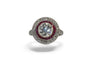 Bague 51 Bague Art déco en platine avec diamant et rubis 58 Facettes