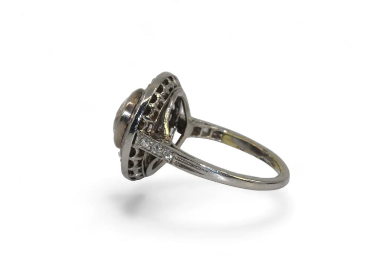 Bague 51 Bague Art déco en platine avec diamant et rubis 58 Facettes
