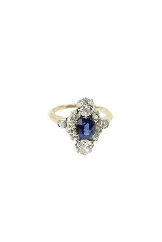 Bague 52 Bague marquise en or jaune 18 carats saphir et diamants 58 Facettes SQ 5172049