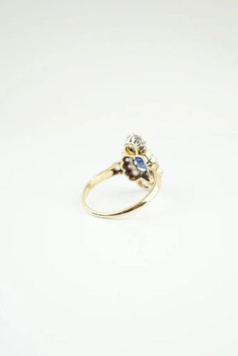 Bague 52 Bague marquise en or jaune 18 carats saphir et diamants 58 Facettes SQ 5172049