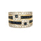Bague 53 Bague bandeau motif géométrique en or bicolore 18 carats, saphirs, diamants 58 Facettes AB47