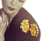 Boucles d'oreilles Paire de broches clips en or jaune, citrines et diamants 58 Facettes 175304