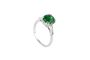 Bague 50.5 Bague en or gris sertie de tsavorite et diamants brillants 58 Facettes 196348