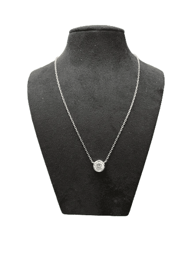 Pendentif Pendentif chaînette en or blanc et diamant taille brillant 58 Facettes 248797