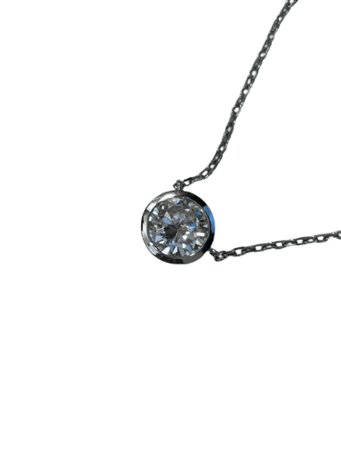 Pendentif Pendentif chaînette en or blanc et diamant taille brillant 58 Facettes 248797