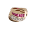 Bague 50 Bague Tank chevalière en or jaune, rubis et diamants 58 Facettes 248666