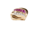 Bague 50 Bague Tank chevalière en or jaune, rubis et diamants 58 Facettes 248666