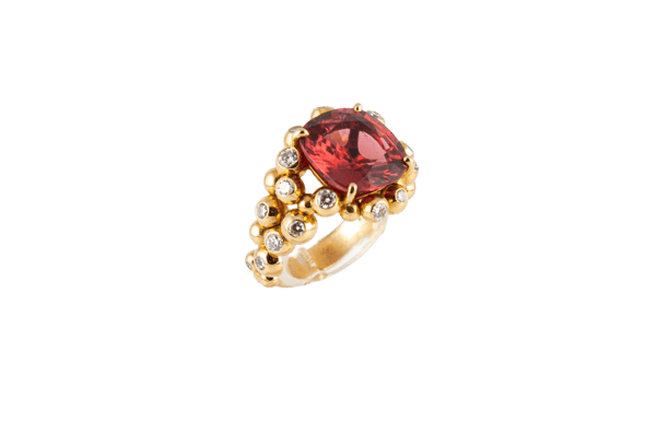 Bague 52 Bague bulle en or rose avec spinelle taille coussin 8,57 ct 58 Facettes 154534