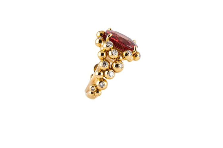 Bague 52 Bague bulle en or rose avec spinelle taille coussin 8,57 ct 58 Facettes 154534