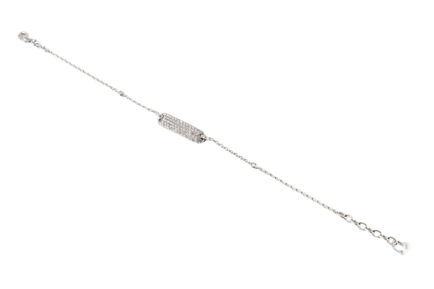 Bracelet Bracelet gourmette en or gris et diamants 58 Facettes 185460