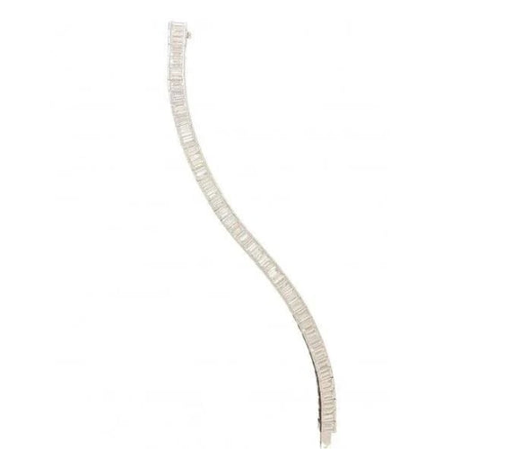 Bracelet Bracelet ligne en or gris et diamants taille baguette 8,37 ct 58 Facettes 227393