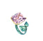 Bague 53 Bague fleur en titane vert et or jaune avec kunzite 26,85 ct 58 Facettes 258820