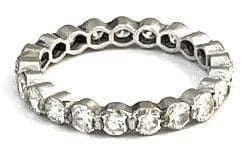 Bague 49 Alliance - Bague en or gris sertie de 21 diamants 58 Facettes 238126