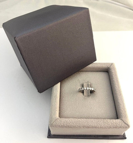 Bague 49 Alliance - Bague en or gris sertie de 21 diamants 58 Facettes 238126
