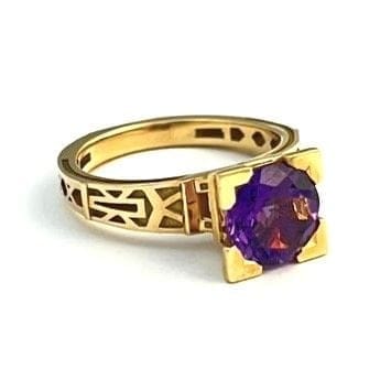Bague 53 TOURNAIRE Paris French Kiss - Bague en or jaune et améthyste 58 Facettes 123577.07