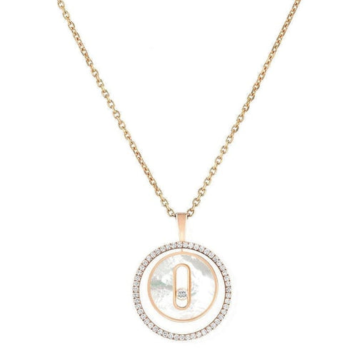 Collier Messika Lucky Move - Collier en or rose 18 carats nacre blanche et diamant 58 Facettes