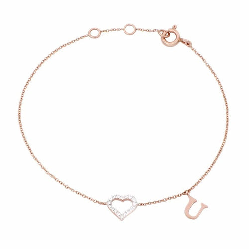 Bracelet Lucky One Love U - Bracelet cœur en or rose 18 carats et diamants 58 Facettes 58FBDC003