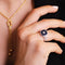 Bague 52 Bague en or blanc 18 carats avec saphirs et diamants 58 Facettes BASADIA0015