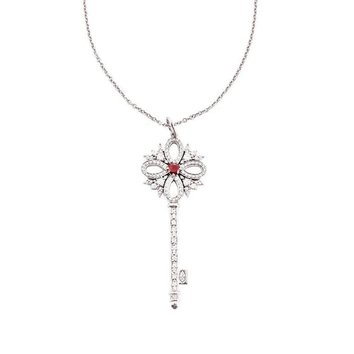 Pendentif Tiffany & Co. Victoria - Pendentif clé en platine et diamants 58 Facettes LODV015648