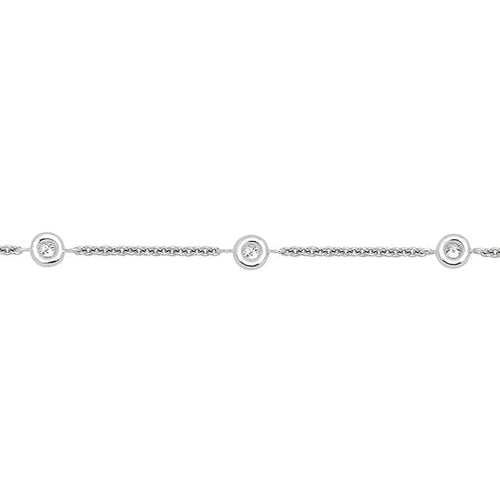 Bracelet Bracelet chaîne en or blanc 18 carats avec diamant 58 Facettes