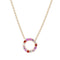 Collier Collier en or rose 18 carats avec saphirs multicolores et diamants 58 Facettes