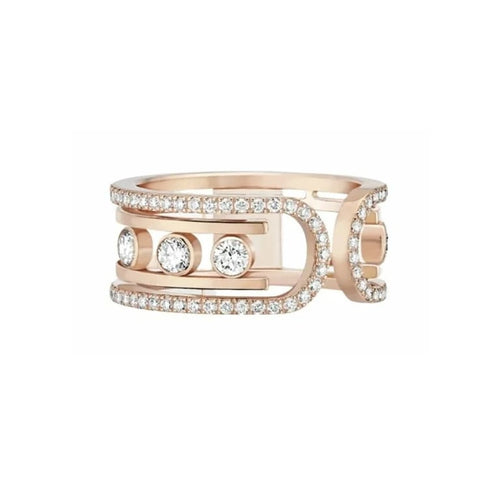 Bague 56 Messika Move 10th - Bague en or rose 18 carats et diamant 58 Facettes