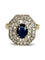 Bague 58 Bague en or jaune 18K avec saphir 1 ct et diamants 0,42 ct 58 Facettes 1603