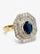 Bague 58 Bague en or jaune 18K avec saphir 1 ct et diamants 0,42 ct 58 Facettes 1603
