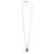 Collier Pendentif sur chaîne en or gris 18K avec saphir et diamants 58 Facettes