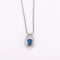 Collier Pendentif sur chaîne en or gris 18K avec saphir et diamants 58 Facettes