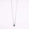 Collier Pendentif sur chaîne en or gris 18K avec saphir et diamants 58 Facettes