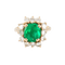 Bague 57 Bague - Émeraude de Colombie et diamants en or jaune 18K 58 Facettes