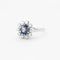 Bague 52 Bague marguerite en or gris avec saphir et diamants 58 Facettes