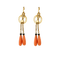 Boucles d'oreilles Boucles d’oreilles pendantes Napoléon III en or jaune 18 carats, corail 58 Facettes