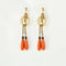 Boucles d'oreilles Boucles d’oreilles pendantes Napoléon III en or jaune 18 carats, corail 58 Facettes